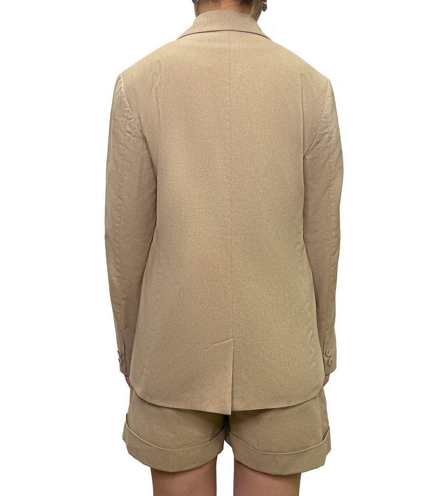 RECYCLED COTTON/POLY FITTED BLAZER