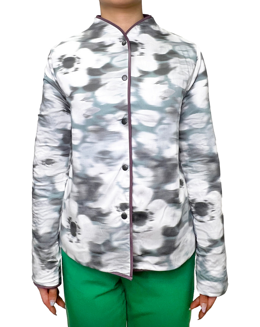 COTTON QUILTED COLLARLESS REVERSIBLE JACKET